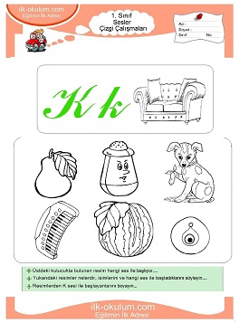 Çocuklar İçin K Sesi Çalışma Sayfaları 